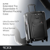 TUMI - Alpha X-Large Dual Access Expandable 4-Wheeled Checked Luggage - Zipper Expansion - Durable Ballistic Nylon - Extra Large Capacity Suitcase with TSA Lock - Dark Black