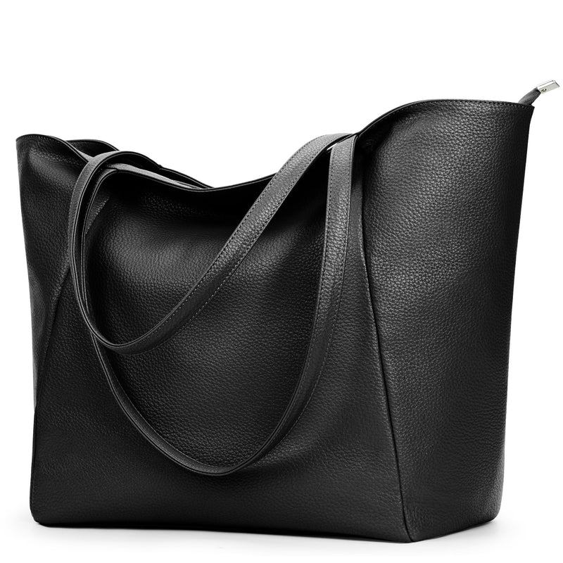 KALIDI Large Tote Bag Vegan Leather Casual Zipper Work Bag Weekender Hobo for Women 24L Oversize Shoulder Travel Purse