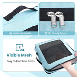Prezon Compression Packing Cubes for Travel, Lightweight Vacation Travel Essentials, Travel Accessories for Suitcase Organizer Bags Set, Durable Luggage Organizer, 8 set, squre mesh, mint