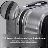 Kaleenie 29 Inch Aluminum Checked Luggage with Side Opening Zipper, 40 * 37 * 77cm, 113L, Lightweight Hardshell ABS+PC Suitcase with TSA Lock, 360° Universal Wheels, Dark Gray