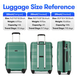 GinzaTravel 4 Piece Hardshell Expandable Luggage Sets with Spinner Wheels TSA Lock,Large Suitcases with Wheels, 20inch 25inch 29inch, Green