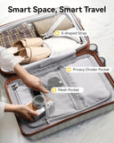 LUGGEX Carry On Luggage 22x14x9 Airline Approved, PC Expandable Hard Shell Suitcases with Spinner Wheels, 20 Inch, Brown Black