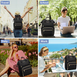FOCDOD Women Laptop Backpack Work Bag - Fits 15.6 inch with Laptop Compartment Waterproof Professional Fashion Travel Purse for College Nurse Business Computer Backpack