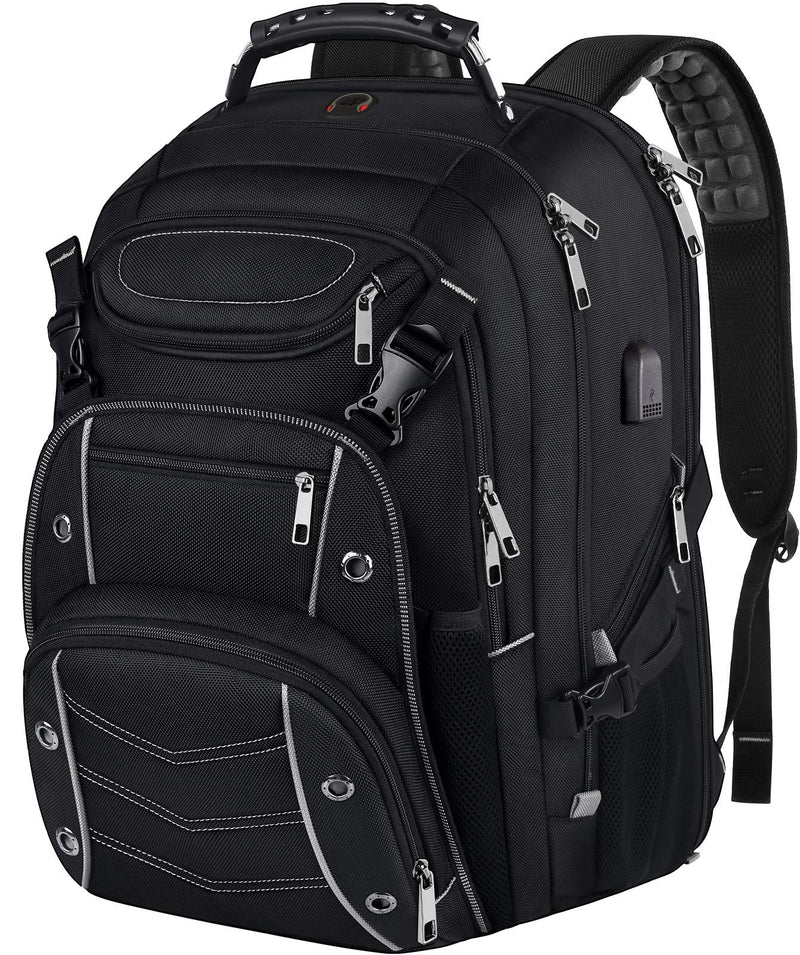 VECKUSON 18.4 Laptop Backpack for unisex, 60L Extra Large Gaming Laptops Back Bag with USB Charger Port,TSA Friendly Flight Approved and RFID Anti-Theft Pocket Heavy-duty Pack,21.3*15.7*11.8inch Grey