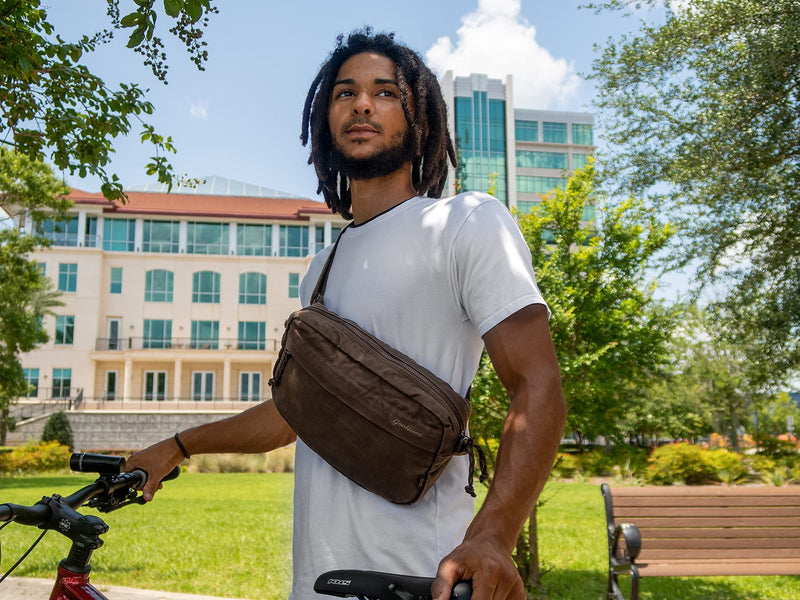 Gootium Canvas Backpack x Crossbody Pack - Casual Vintage Style Cloth Daypack Combo