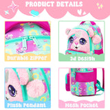 Meetbelify Cute School Backpacks for Girls Backpack with Lunch Bag for Elmentary Students Kids Travel Bookbag for Girls Age 6-12