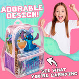 Disney Stitch Clear Backpack for School Gifts for Girls, Teens, Clear Bag for Stadium Events, Cute Backpack for Travel Dayout