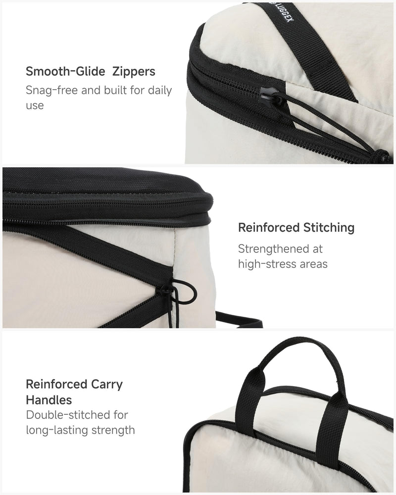 LUGGEX Carry On Luggage and 4 Set Packing Cubes Bundle – Travel Essentials