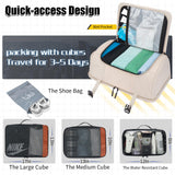 Velaybor 42L Travel Backpack with 4 Packing Cubes, TSA Friendly Flight Approved Carry-On Bag, Water-Resistant Business Backpack for Men Women, Fits 17.3" Laptop (Off-white)
