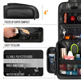 Travel Toiletry Bag for Men and Women - (10.6”x10.6”x3.2”) Large Hanging Toiletry Organizer - Waterproof Hygiene Bag with Metal XXL Swivel Hook, with Sturdy Zippers and 19 Compartments for Toiletries