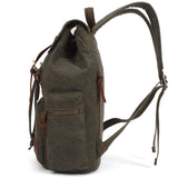 KAUKKO Vintage Casual Canvas and Leather Rucksack Backpack
