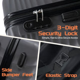 Rosamo Luggage Sets 3 Piece, ABS Suitcase Set (20/24/28), Hardside luggage with Spinner Wheels, Travel Luggage,14x8x9 Airline Approved Carry on, Lightweight Luggage with High-Security Lock