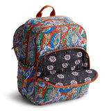Vera Bradley Women's Premium Cotton Large Bancroft Backpack, Flowers + Feathers, One Size