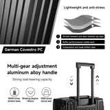 MYER Hard Case 24 Inch Checked Luggage with Spinner Wheels,Aluminum Luggage with 100% 3-Layer PC,Hard Shell Suitcases with Wheels,Cup Holder and USB Port (Classic Black, 24 inch)