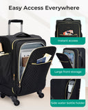 BAGSMART Carry On Luggage 20 Inch,Softside Expandable Suitcase with Spinner Wheels, Luggage 22x14x9 Airline Approved Rolling Lightweight Suitcases for Women Men, Compact Carry-On (Black)