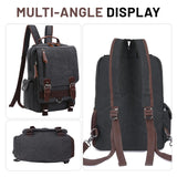 mygreen Vintage Canvas Cross Body Messenger Backpack Rucksack for Men Casual Book Bag Sports Daypack