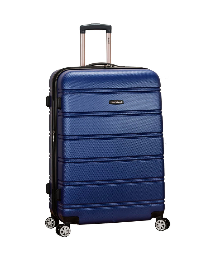 Rockland Melbourne Hardside Expandable Spinner Wheel Luggage, Blue, Checked Large 28"
