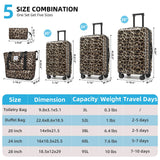 LARVENDER Luggage Sets 5 Piece Hardside Expandable Suitcase with Wheels Lock,PC+ABS Hardside Lightweight Rolling Suitcase for Women and Men,Cheetah