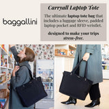 Baggallini Carryall Laptop Tote - Medium 12x19 Inch Travel Crossbody Shoulder Bag
