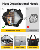 LUGGEX Travel Bags for Woman, Expandable Weekender Carry On Bag, Overnight Tote Bag for Sport Gym Hospital, 11.8x15.7x8.7 Inch