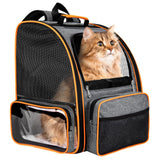 Discala Cat Backpack Carrier for Medium Small Dog Cat up to 20lbs, Pet Carrier Backpack, Ventilated Mesh Soft Sided Dog Backpack Carrier for Travel, Hiking, Outdoor Use - Grey