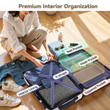 Hoteel Luggage Sets 3 Piece Hardside, 4-Year Warranty, Luggage Set with Spinner Wheels, TSA Lock, Wet/Dry Separation Compartment, Lightweight Carry on Luggage, 20"/24"/28" Suitcase, Beige