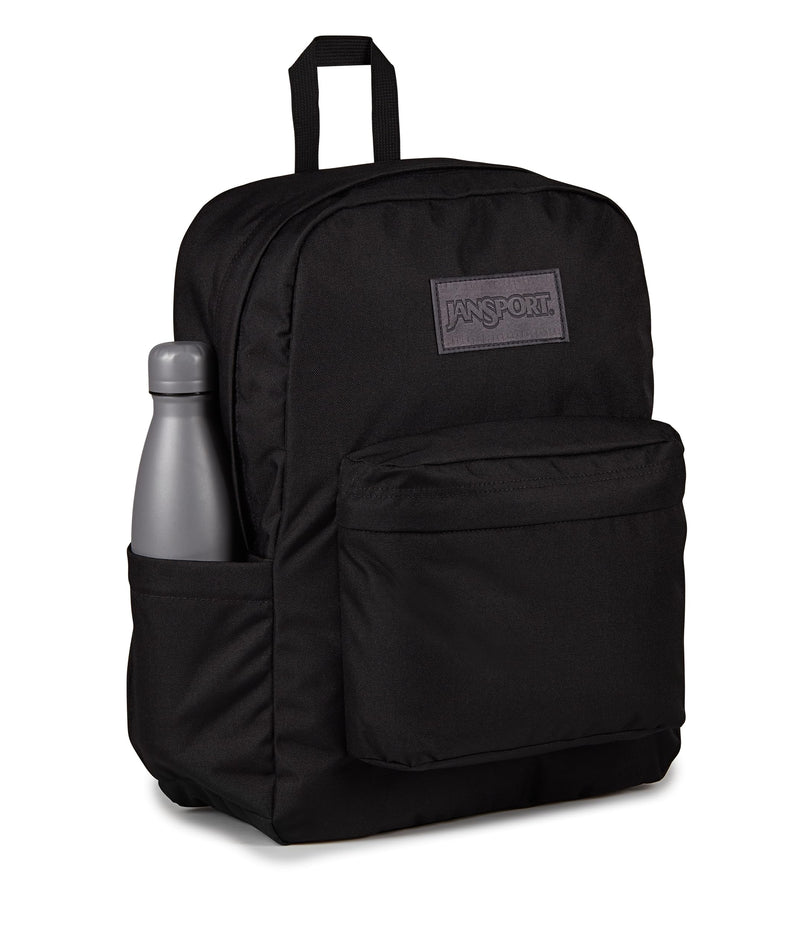 JanSport SuperBreak Plus Backpack with Padded 15-inch Laptop Sleeve and Integrated Bottle Pocket - Spacious and Durable Daypack for Work and Travel - Monochrome Black