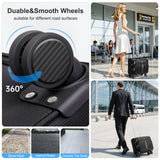 ROPLUS Underseat Carry-On Luggage Lightweight Rolling Tote Bag with 4 Spinner Wheels (Black, 16-Inch)