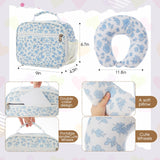 Redbaker 18 Inch 6 Pcs Kids Luggage Set Kids Rolling Luggage Double Pattern Suitcase for Boys Girls Gifts(Light Blue, Flower Style)