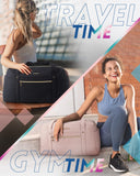 BAGSMART Duffle Bag 37L Large Carry On Weekender Overnight Bag with Wet Pocket , Laptop Compartment And Shoes Bag for for Women, Travel, Business Trips, Sports(Black)