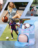 Basketball Backpack Women Fit Soccer Volleyball Baseball Football Sports Backpack Training Equipment Bag for Team (Sky Blue, M)
