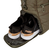 PUMA Isla Carryall, Trendy Weekender with Shoe Pocket, Removable Strap & Quilted Style, Loden Green