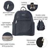 Baggallini Securtex® Anti-theft Vacation Travel Backpack 10x13 Slash-Resistant Nylon Daypack w/RFID, French Navy