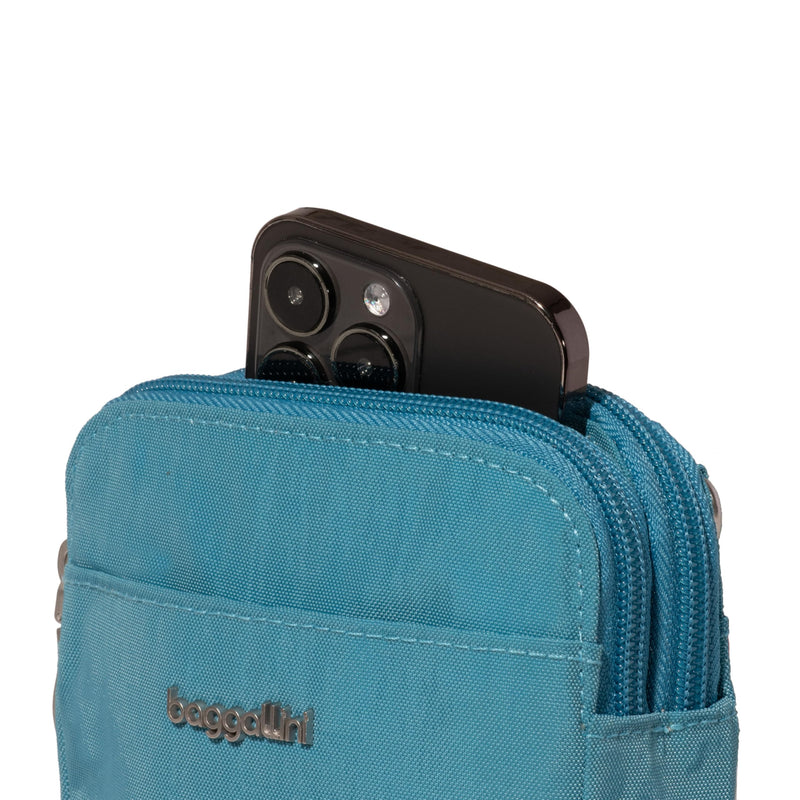 Modern Take Two RFID Crossbody - 5"x7" Lightweight Small Phone Wallet Crossbody Bag - Nylon Travel Purse