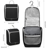 Della Gao Black Water Repellent Polyester Hanging Toiletry Bag for Travel