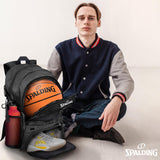 Spalding Basketball Backpack Sports Bag | Large Black Backpack with Shoe and Ball Compartment | Use for Sport Accessories and Stuff | Gifts for Basketball Players