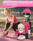 MATEIN Girls Soccer Backpack, Large Baketball Bag with Ball Holder & Shoe Compartment for Tournament & Game Day, Lightweight Youth Sports Bag with Fence Hook Fits 15.6 Inch Laptop, Soccer Team Gifts