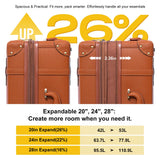 NZBZ Vintage Luggage Sets for Women Retro Suitcase Cute Vintage Expandable Luggage of 3 (Rust Orange, 20inch & 24inch & 28inch)