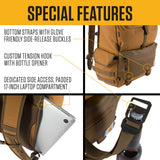 Carhartt 40L Nylon Roll Top Backpack, Heavy-Duty Water-Resistant Material W/ 17" Laptop Sleeve, Bluestone