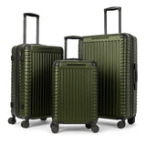 World Traveler Dejuno Abrams 3-Piece Lightweight Hardside Spinner Luggage Set - Olive