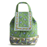 Premium Cotton Original Drawstring Backpack, Green Birds, One Size