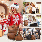 AGLOD Leather Backpack Purse for Women Designer Ladies Shoulder Bag Fashion Faux Work Travel Handbags