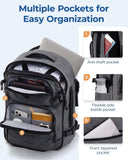 BAGSMART Travel Backpack for Women Men, 40L Flight Approved Carry on Backpack with Shoe Bag, TSA Large Personal Item Backpack with 17 Inch Laptop Compartment, Weekender Suitcase for Travel, Grey