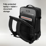 Incase A.R.C. Travel Backpack 38L – Expandable Carry On Luggage, Fits up to 17" Laptop – Butterfly Opening, Quick Access Pocket, Shoe Storage – Airplane Travel Essentials, Weekend Bag – Black
