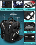 ProEtrade Travel Backpack, Extra Large Laptop Backpack School Business Anti Theft TSA Approved College Work Computer Bag Fits 17 Inch Laptop with USB Charging Port Bookbag for Women Men(Black)