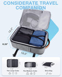 BAGSMART 37L Compression Travel Backpack, Expandable Carry On Backpack with Packing Cubes, Water Resistant Weekender Backpack Fits 17 Inch laptop, Luggage Daypack with Shoe Bag, Grey