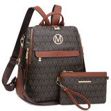 MKP Women Fashion Backpack Purse PU Leather Convertible Medium Ladies Rucksack Travel Shoulder Bags Handbag and Purse 2Pcs