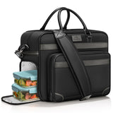 MATEIN Laptop Bag with Insulated Lunch Compartment, 16 Inch Mens Briefcase, Water Resistant Anti Theft Business Laptop Messenger Shoulder Bags, Computer Carrying Case for Office, Black