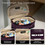 Briggs & Riley Expandable Essentials Kit - Toiletry Travel Bags for Women & Men, Organizer for Vacation, Compact Dopp Kit for Bathroom Accessories, Makeup, & Skincare - Baseline Collection, Plum