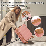 imiomo Carry on Luggage Airline Approved with Front Pocket and USB Port, Hard Shell 20 Inch Travel Carry-on Suitcase with Spinner Wheels and TSA Lock, Pink